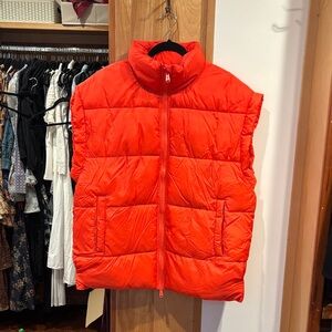 Free People Orange Puffer Vest